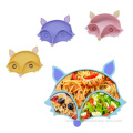 Fox Shaped Bowl Silicone Cutlery Split Plate